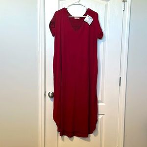 Burgundy Red Maxi Dress
